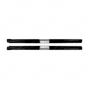 Close-up of the premium mirror-finish gloss black coating on the WRX STI style side rockers