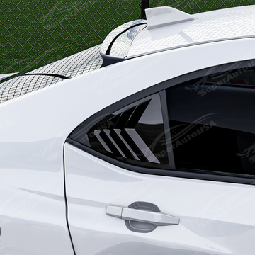 Sleek gloss black window louvers providing a race-inspired look on a 2024 Subaru WRX Limited