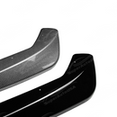 Visual comparison between gloss black and carbon print rear bumper side aprons