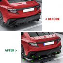 Visual comparison of the stock VB bumper vs. the aggressive STI style upgrade