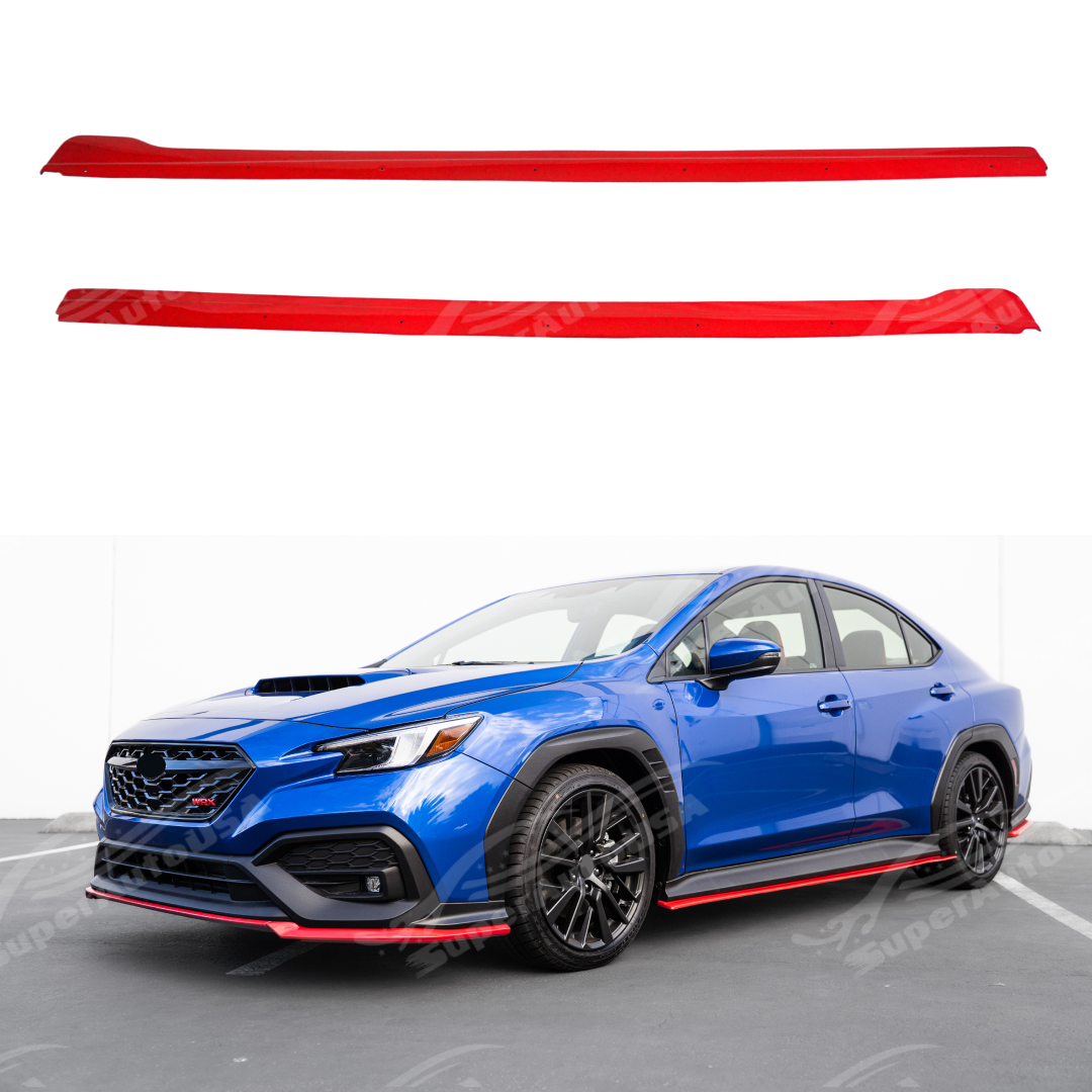 2022-2026 Subaru WRX VB STI Style Cherry Red Side Skirt Extension Lip ...