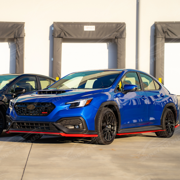 Side skirt splitter giving the Subaru WRX VB an aggressive look