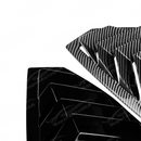 Visual comparison between gloss black and carbon print rear passenger window louvers
