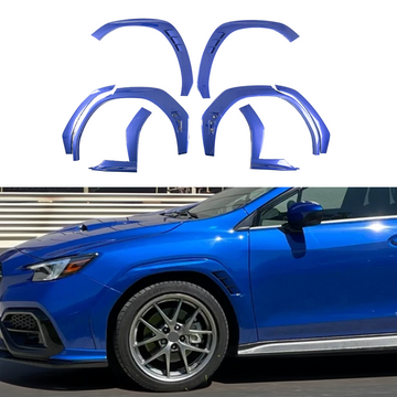 Perfectly color-matched K7X WR Blue Pearl WRX fender flares

