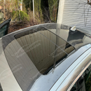 Uninstalled real carbon fiber roof top cover overlay, top view