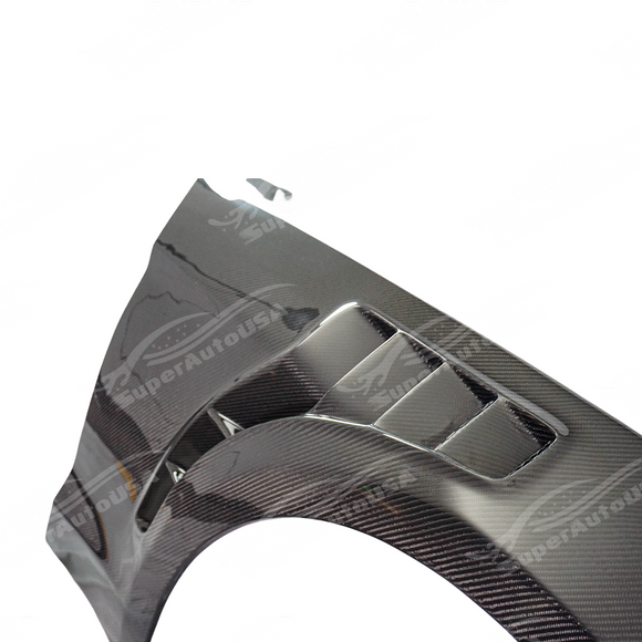 Fits Mustang S550 2018-2023 GT500 Style Real Carbon Fiber Fender Front Side Vented Fender Panel