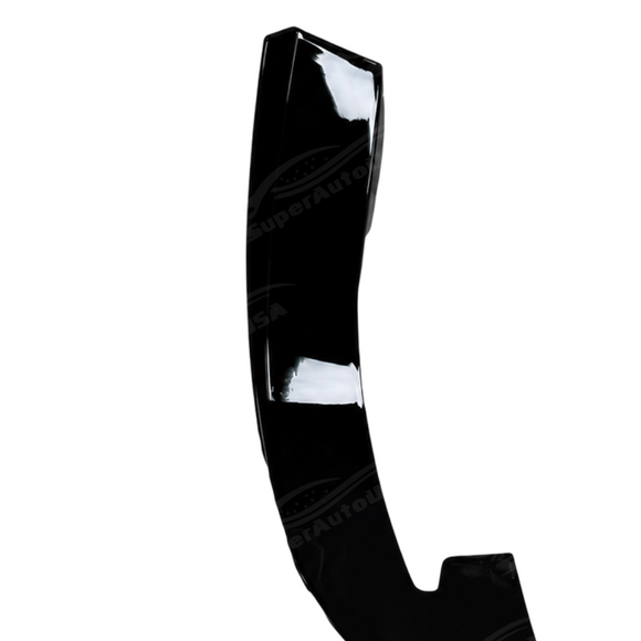 Detailed close-up of the ultra-smooth, mirror-like piano gloss black surface and UV-blocking clear coat