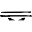 Direct side profile showcasing the extended aerodynamic rocker panel blades and lowered visual stance