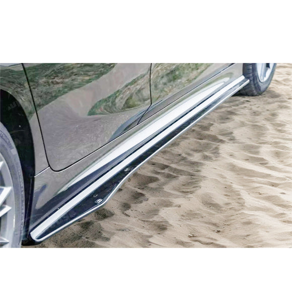 Side body skirt splitter under spoiler for BMW 330e Plug-in Hybrid 2019-2025 by SuperAutoUSA.
