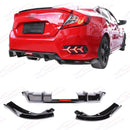 Fits Honda Civic Touring 2016-2021 rear bumper lip diffuser with LED rear corners by SuperAutoUSA.
