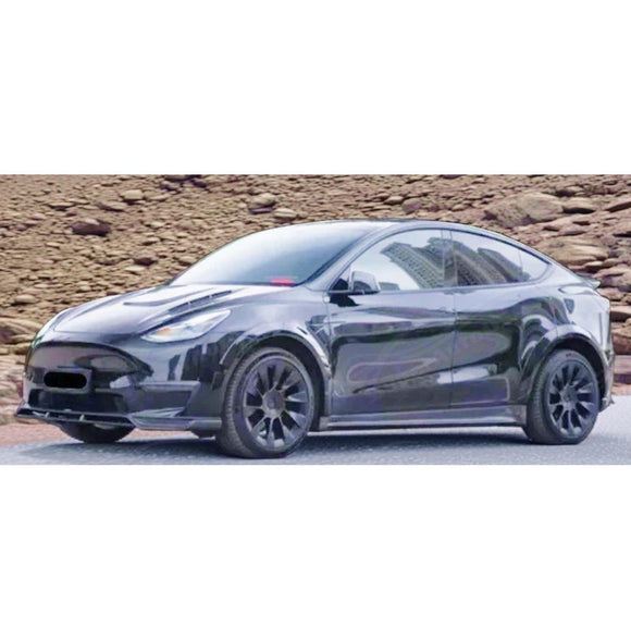 SuperAutoUSA Real Carbon Fiber Side Under Skirt for 2021 Tesla Model Y
