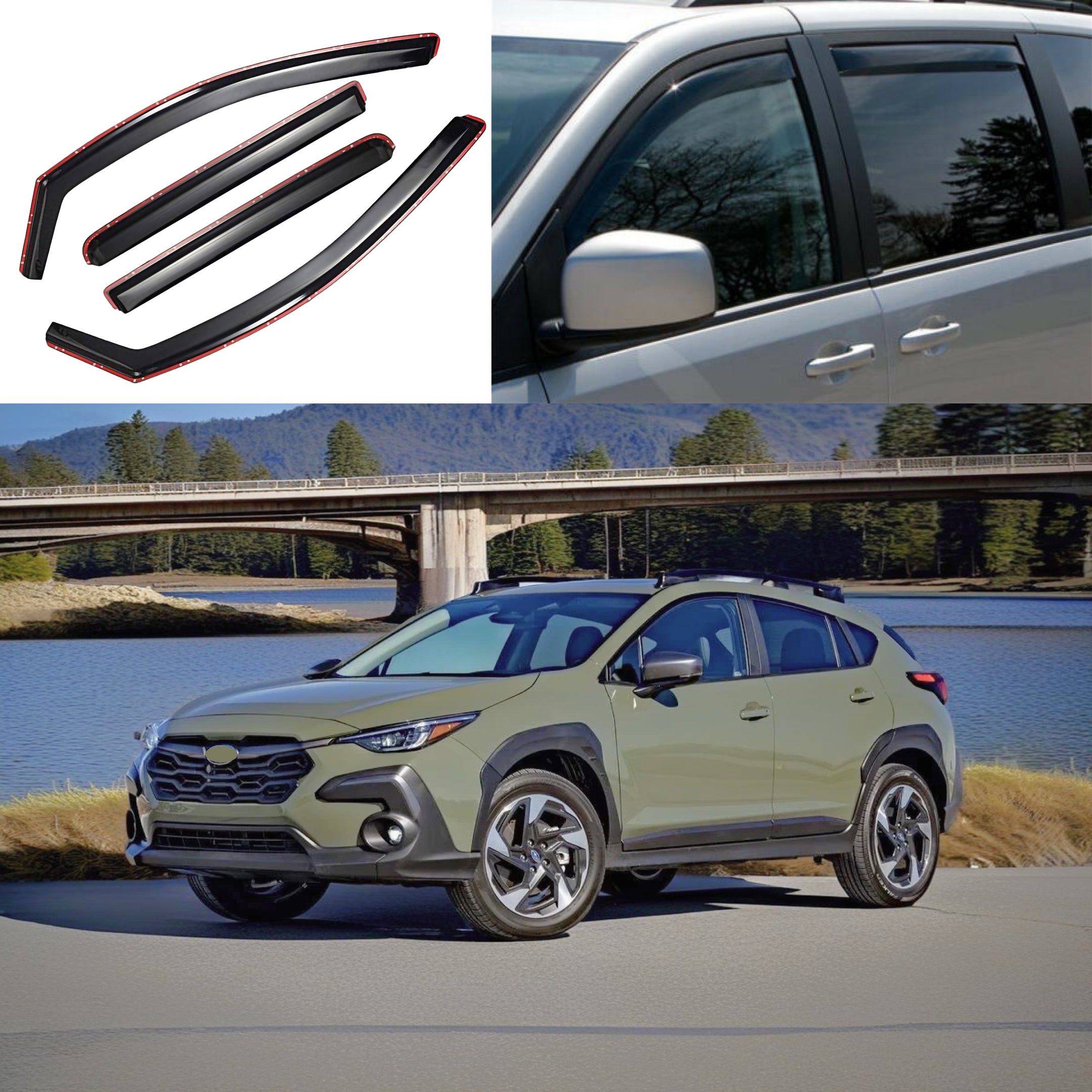 In-Channel Rain Guards Window Visors Sun Wind Snow Vent Side Deflectors ...