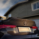 2022 BMW G22 M440i carbon fiber rear trunk replacement by SuperAutoUSA.
