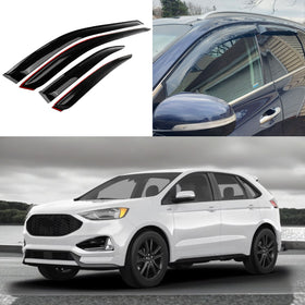 Fits Ford Edge SE 2015, 2016, 2017, 2018, 2019, 2020, 2021, 2022, 2023, 2024 rain sun wind guard vent deflectors by SuperAutoUSA