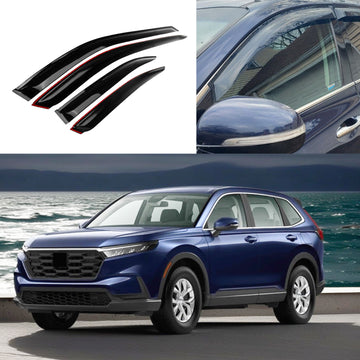 Fits Honda CR-V LX 2017, 2018, 2019, 2020, 2021, 2022, 2023, 2024, 2025 rain sun wind guard vent deflectors by SuperAutoUSA.
