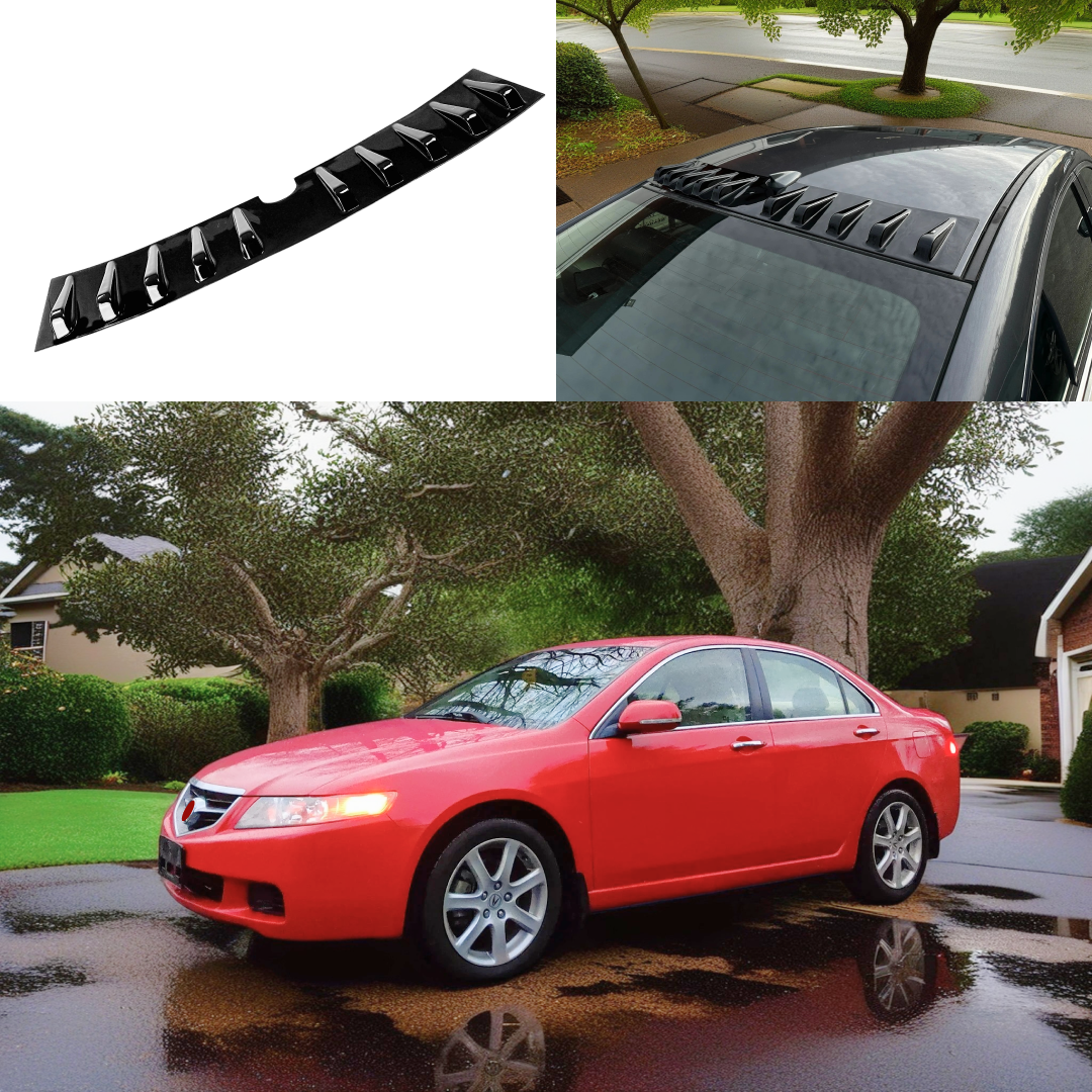 Rear Shark Fin Roof Car Trunk Vortex Generator Gloss Black Spoiler Wing ...