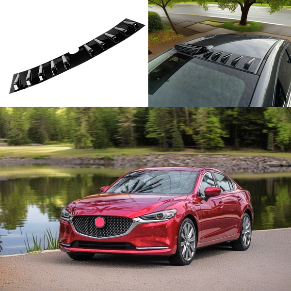 Rear Shark Fin Roof Car Trunk Vortex Generator Gloss Black Spoiler