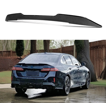 Fits BMW 530i Sedan 2023, 2024 gloss black rear spoiler wing by SuperAutoUSA.
