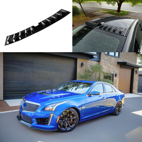 2017 Cadillac CTS-V vortex generator roof spoiler in gloss black by SuperAutoUSA.