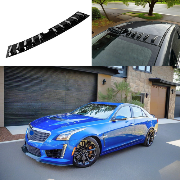 2017 Cadillac CTS-V vortex generator roof spoiler in gloss black by SuperAutoUSA.