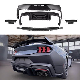 Fits Ford Mustang Dark Horse Coupe 2-Door 2024, 2025 rear primed bumper cover by SuperAutoUSA.
