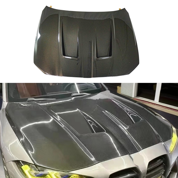 2022 BMW G82 M4 carbon fiber DTM-N front hood panel by SuperAutoUSA