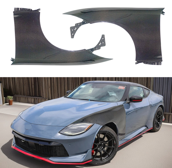2023 Nissan 400Z RZ34 carbon fiber front side fenders by SuperAutoUSA.
