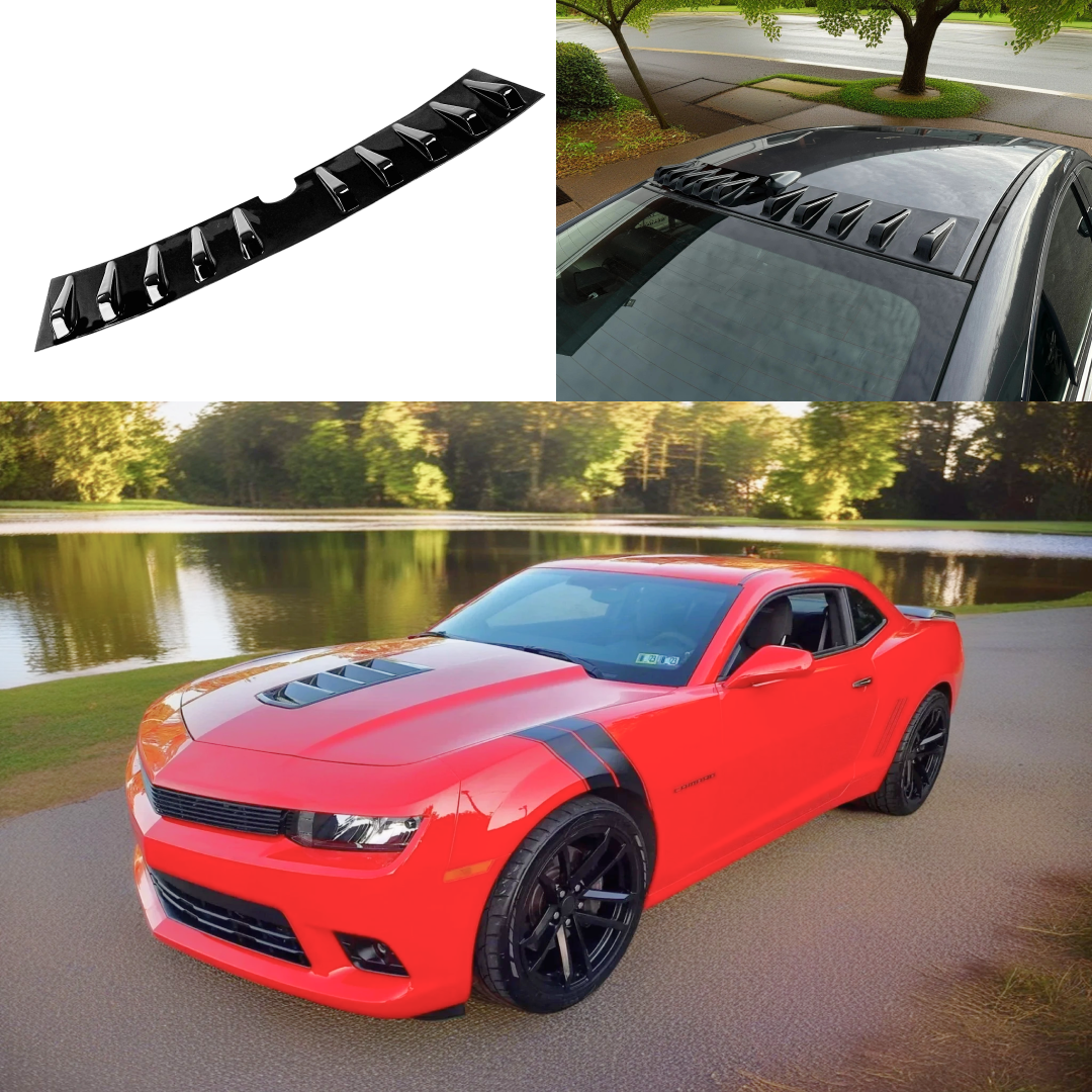 Shark Fin Rear Roof Car Spoiler Wing Vortex Generator Gloss Black Fits ...