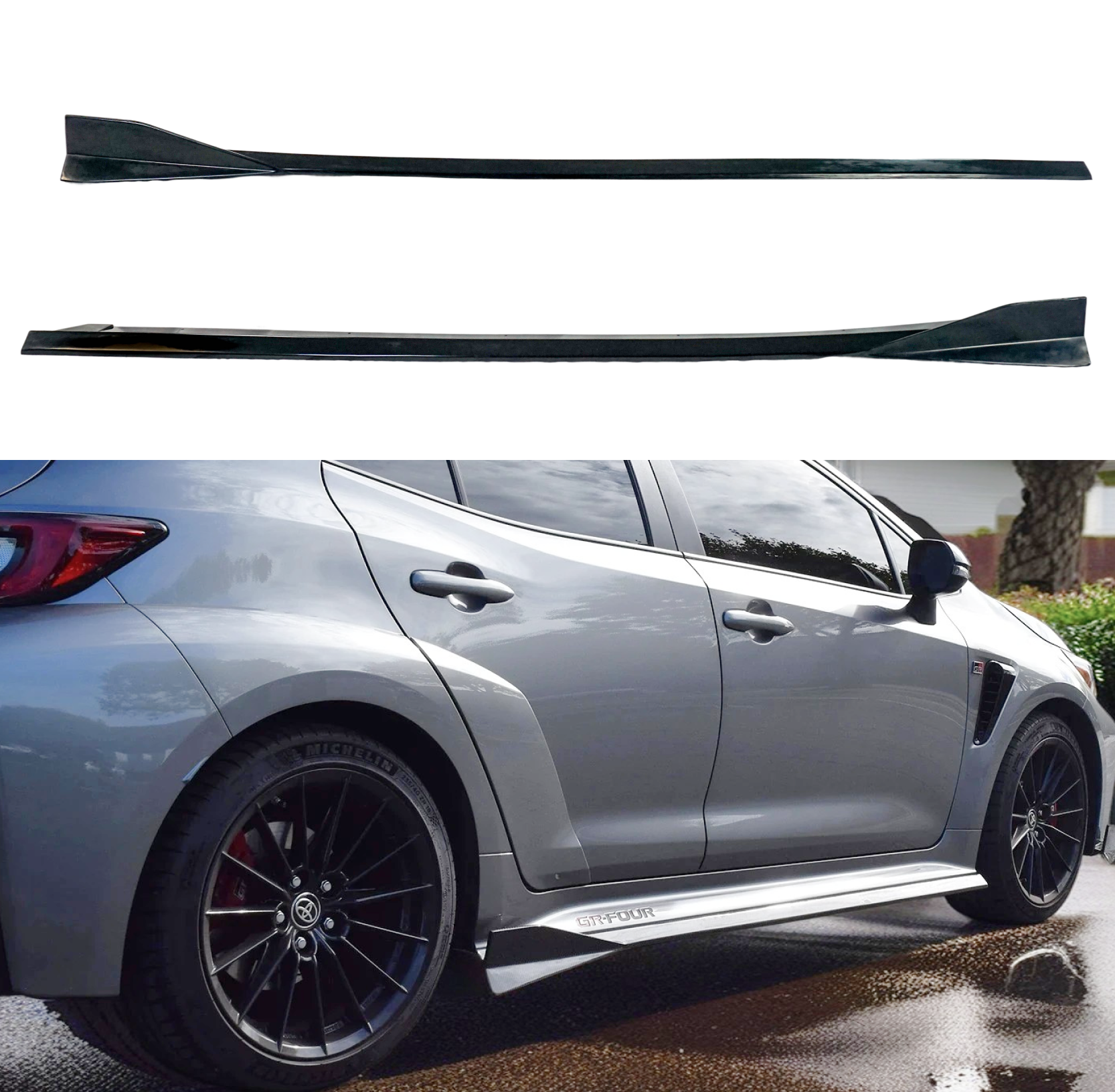 Corolla Rear Rocker Panel Extension Under Spoiler Rocker Panel Side Skirt Splitter Set Fits 2023-2026 ...
