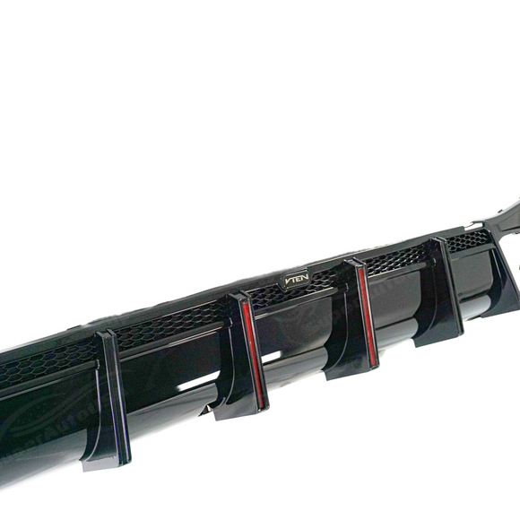 SuperAutoUSA aggressive-fit gloss black rear corner splitters for 2023 BMW X5.
