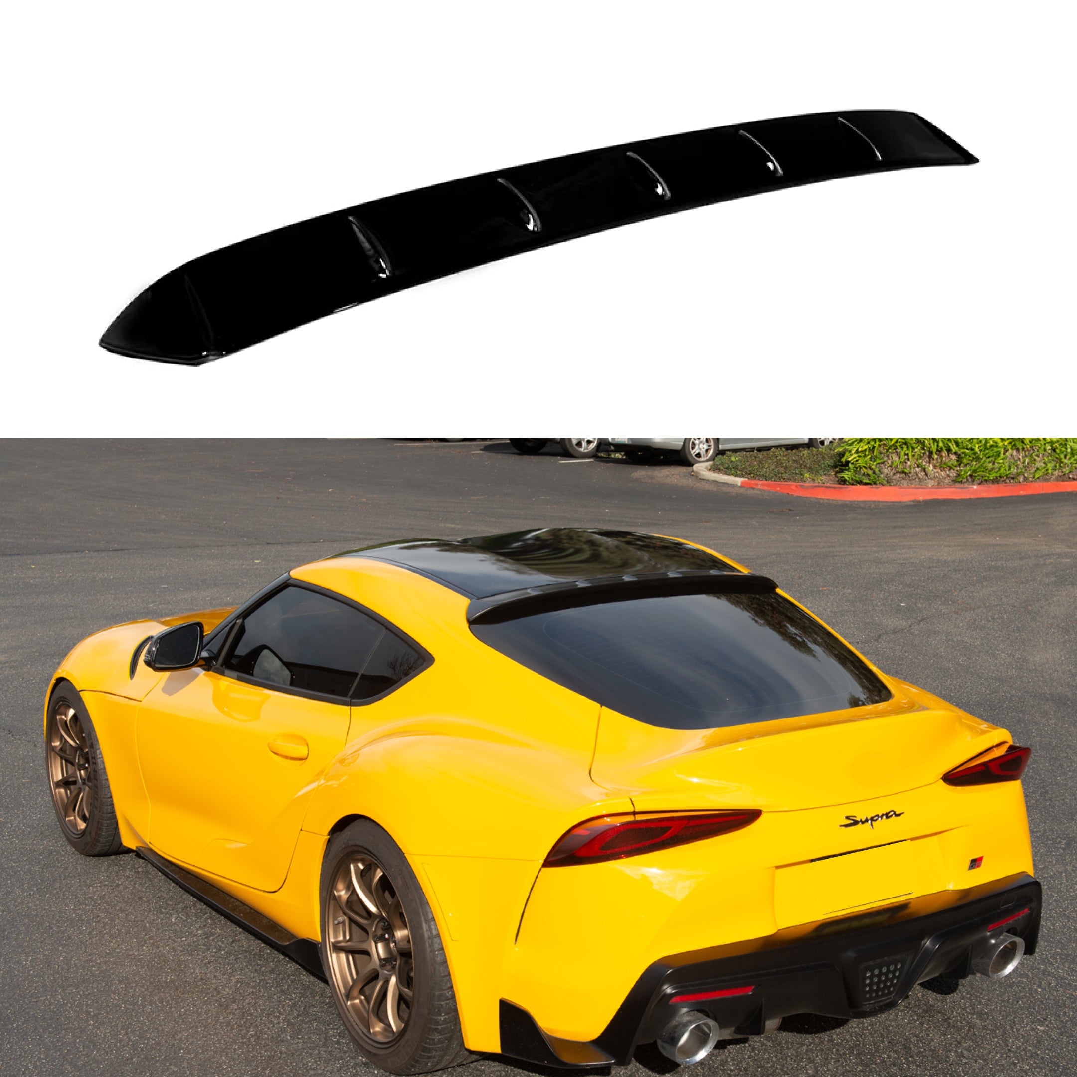 Fits 2020-Up Toyota Supra Gloss Black Performance Rear Roof Spoiler-1