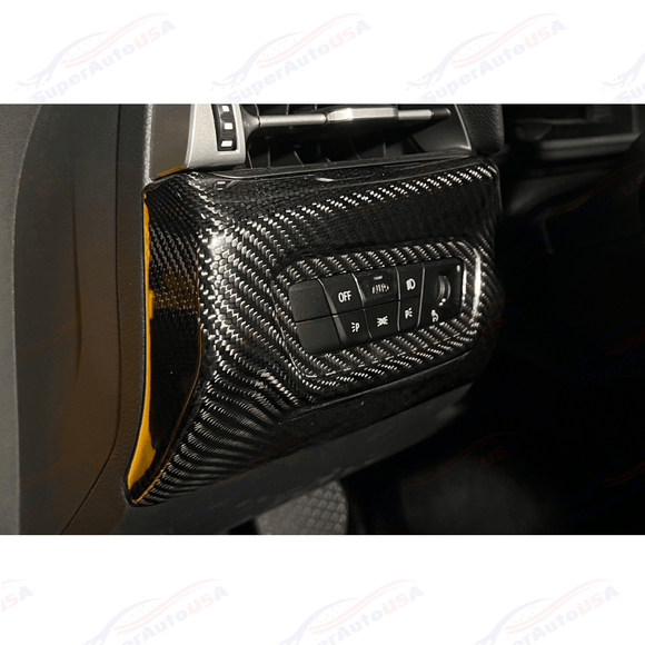 Fits 2020-Up Toyota Supra Carbon Fiber Headlight Switch Button Cover