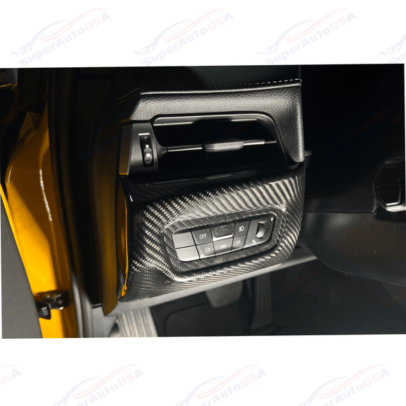 Fits 2020-Up Toyota Supra Carbon Fiber Headlight Switch Button Cover