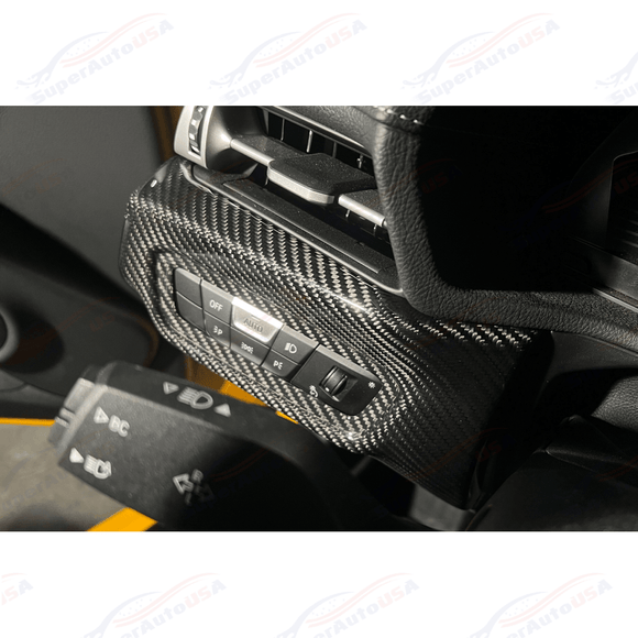 Fits 2020-Up Toyota Supra Carbon Fiber Headlight Switch Button Cover