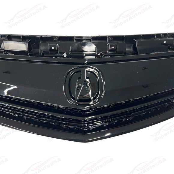 Fits Acura TL 2012-2014 Gloss Black Front Upper Grill/ Grille Assembly Whole Kit