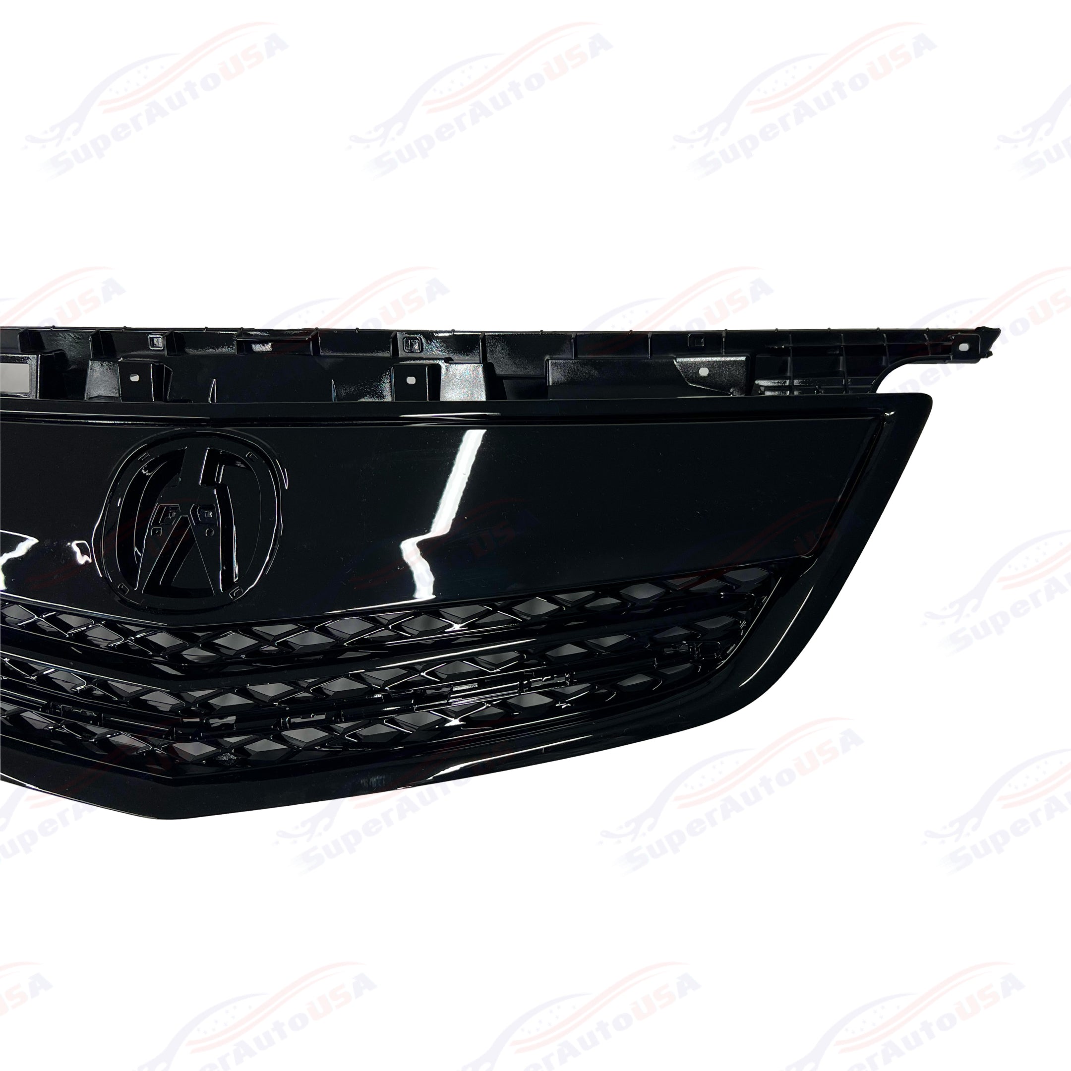 Fits Acura TL 2012-2014 Gloss Black Front Upper Grill/ Grille Assembly Whole Kit