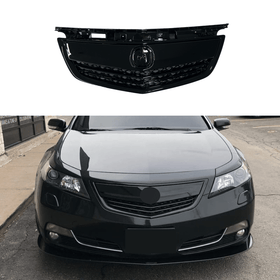 Fits Acura TL 2012-2014 Gloss Black Front Upper Grill/ Grille Assembly Whole Kit