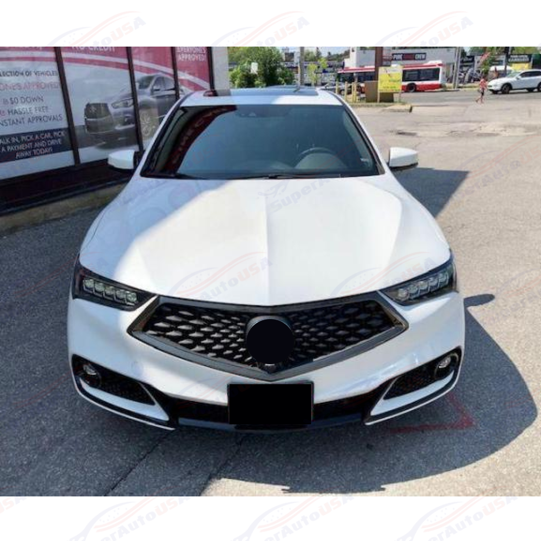 Fits Acura TLX 2018-2020 All Gloss Black Front Bumper Grill/ Grille Assembly