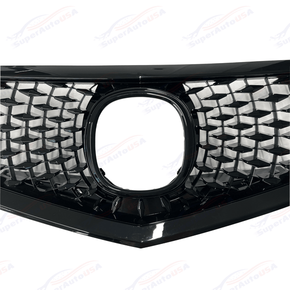 Fits Acura TLX 2018-2020 All Gloss Black Front Bumper Grill/ Grille Assembly