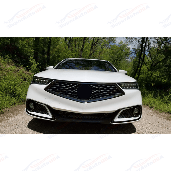 Fits Acura TLX 2018-2020 All Gloss Black Front Bumper Grill/ Grille Assembly