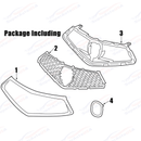 For 2018-2020 Acura TLX Chrome Trim Front Bumper Grille Assembly-2