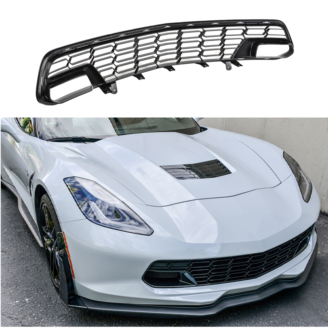 Fits 2014-2019 Corvette C7 Carbon Flash Front Lower Bumper Grille Grill