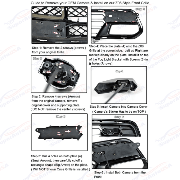 Fits 2014-2019 Corvette C7 Carbon Flash Front Lower Bumper Grille Grill