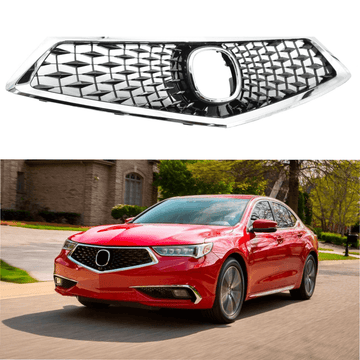 Para el conjunto de rejilla de parachoques delantero con moldura cromada para Acura TLX 2018-2020 