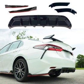 Rear corner splitters for Toyota Camry SE 2018-2024 by SuperAutoUSA.
