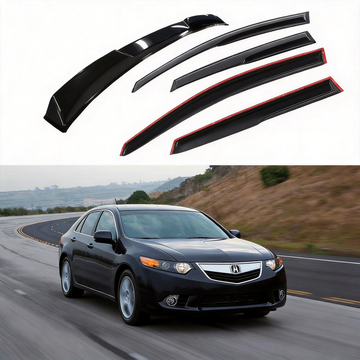 Se adapta a los visores de ventana y alerón de techo trasero estilo Mugen 3D de Acura TSX 2009-2014 