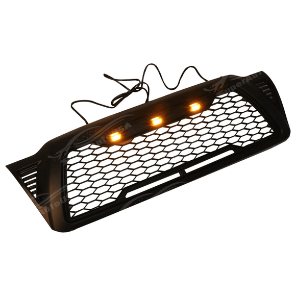 Fits Toyota Tacoma 2005-2011 Matte Black Front Grille with LED Light