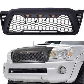 Fits Toyota Tacoma 2005-2011 Matte Black Front Grille with LED Light