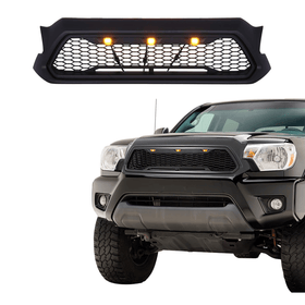 For Toyota Tacoma 2012-15 Matte Black Front Grille Bumper Grill W/LED Lights