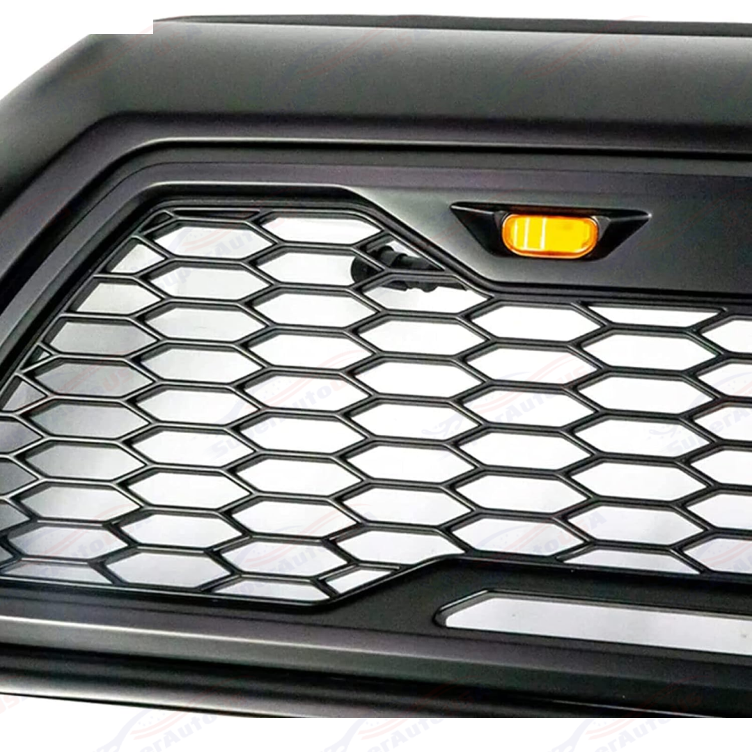 For Toyota Tacoma 2012-15 Matte Black Front Grille Bumper Grill W/LED Lights